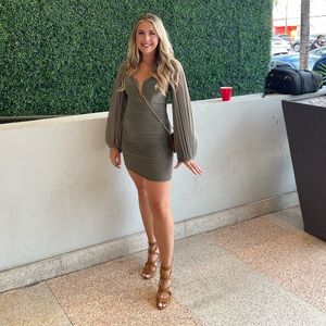 Hello Molly Whiskey Sour Olive Mini Dress